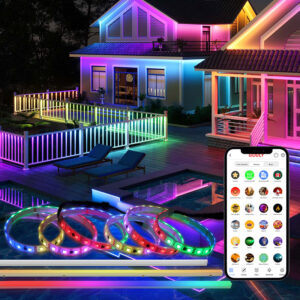 st5050rgbw 2904 24v rgbwic outdoor waterproof led strip light, ip68 smart app control | gouly
