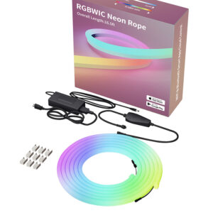 ne5050w60 2904 diy rgbwic neon rope light kit, 24v ip67 smart app control 16.5ft | gouly