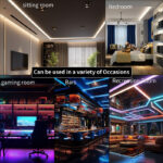 24v rgb color chasing cob led strip light, 714 leds/m cuttable smart app control | gouly