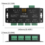 sp901e dc5 24v 5v ttl signal amplifier, 4 output led pixel signal booster | gouly