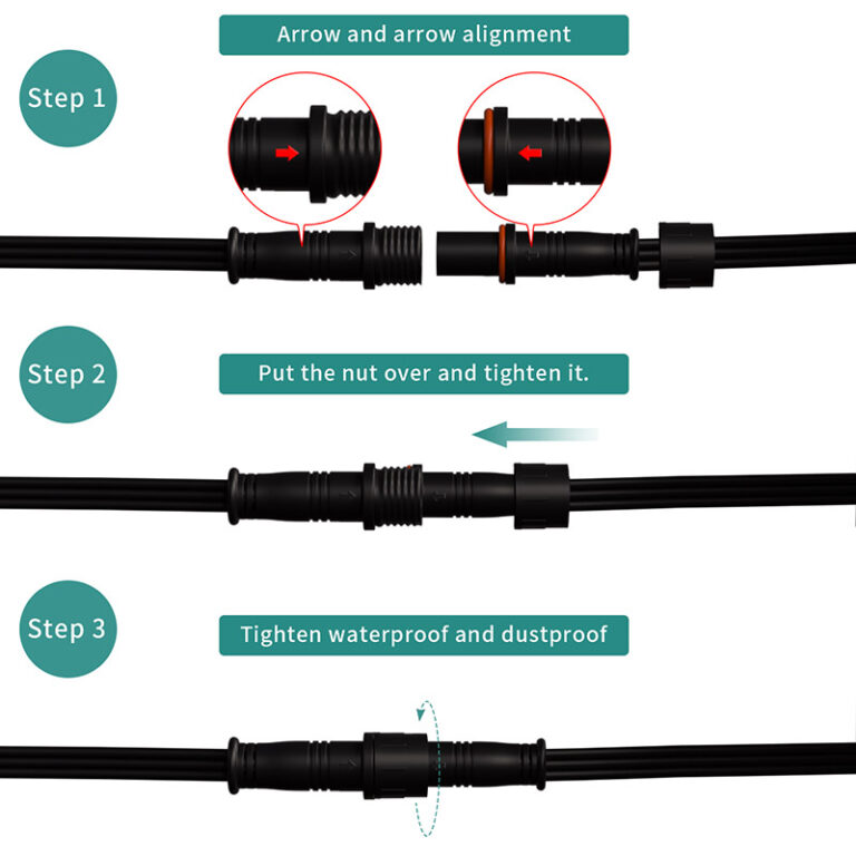 waterproof t connector with dc supplemental power branch for led lights | gouly