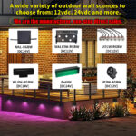 wal rgbw 24v rgbwic outdoor wall lamp, ip68 smart app control | gouly