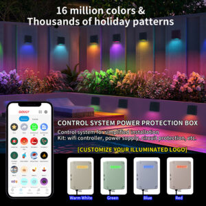 wal rgbw 24v rgbwic outdoor wall lamp, ip68 smart app control | gouly