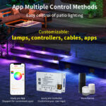 wal rgbw 24v rgbwic outdoor wall lamp, ip68 smart app control | gouly