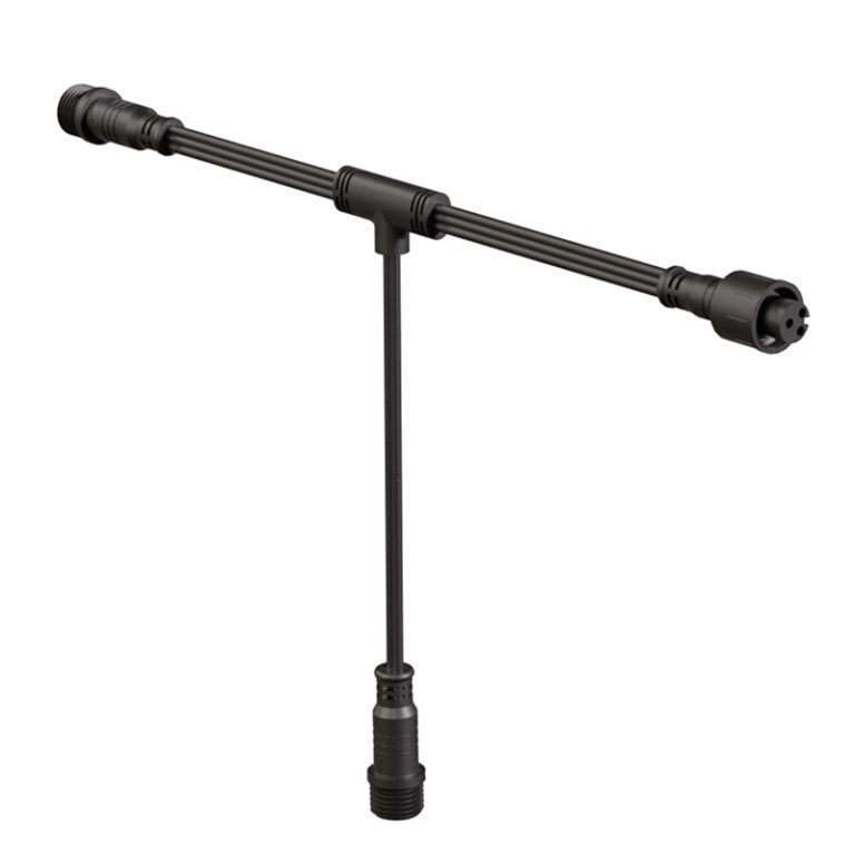 waterproof t connector with dc supplemental power branch for led lights | gouly