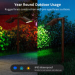 12w dual head brass path light 24v rgbw mr16 landscape spotlight | gouly