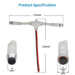 4 wire ip68 t extension cable, 48v led pixel light power injection connector | gouly