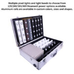 glmd176 box led pixel light sample box with rgbw chasing modules and aluminum tracks | gouly