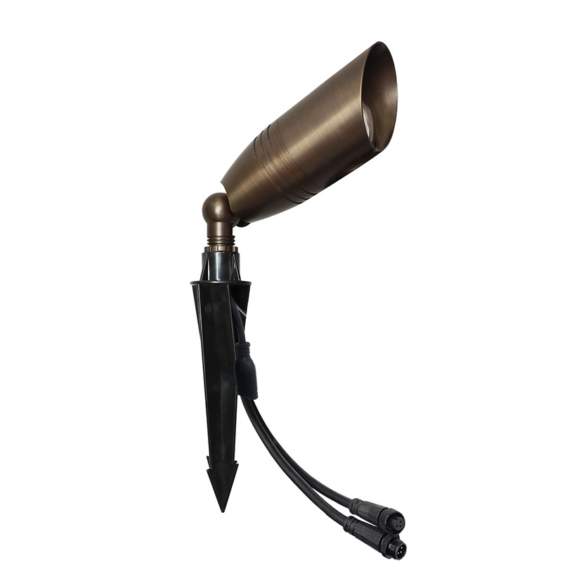 7w smart rgbw brass landscape spotlight wifi app control outdoor garden light