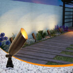 7w low voltage bronze landscape spotlight 2700k ip65 outdoor garden light