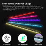 outdoor rgbw led meteor shower tube lights 24v ip65 app control | gouly