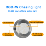 16W Smart RGBW Chasing Underwater Pool Light 24V IP68 App Control | Gouly - Image 6