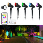 6w mr16 rgbw landscape spotlight dc24v ip65 app control garden light | gouly