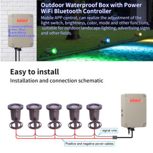 6w smart rgbw brass landscape spotlight 24v ip65 app control outdoor well light