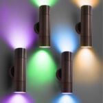 gouly wa12w mr16 rgbw bs smart rgbw brass cylindrical wall light