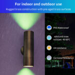 gouly wa12w mr16 rgbw bs smart rgbw brass cylindrical wall light