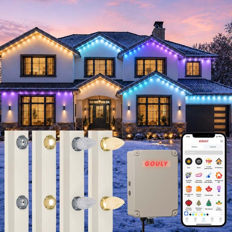 glmd221 24v rgbw permanent outdoor pixel lights, ip68, app control | gouly
